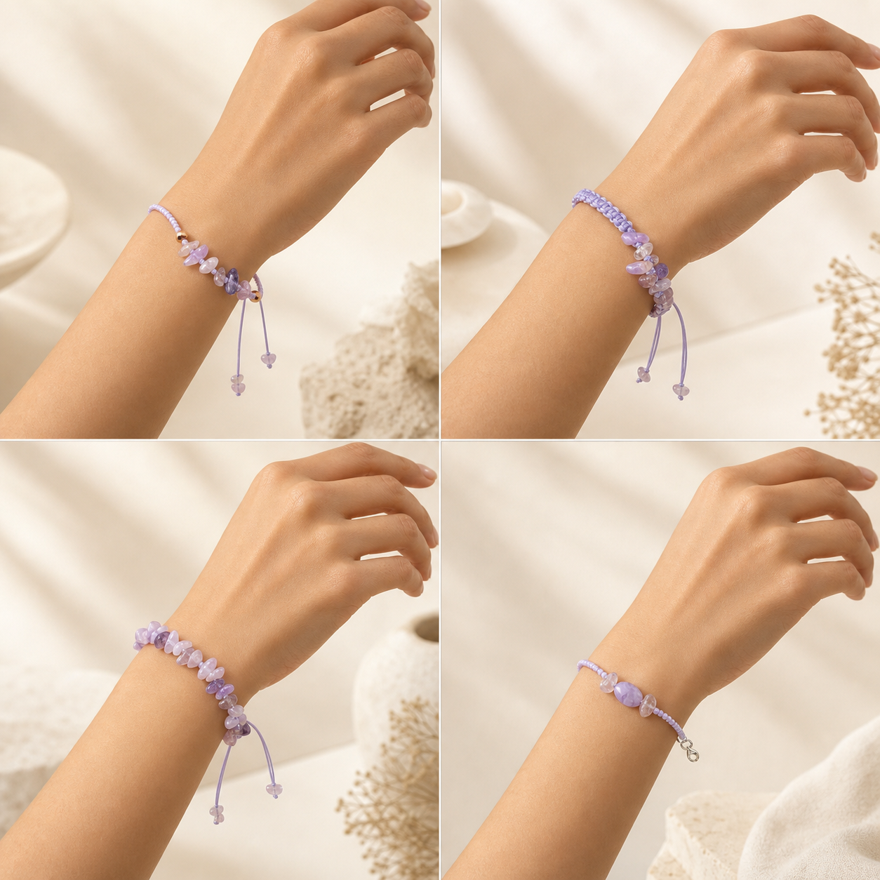 دستبند آمیتیست بنفش | Violet Amethyst - تصویر 2